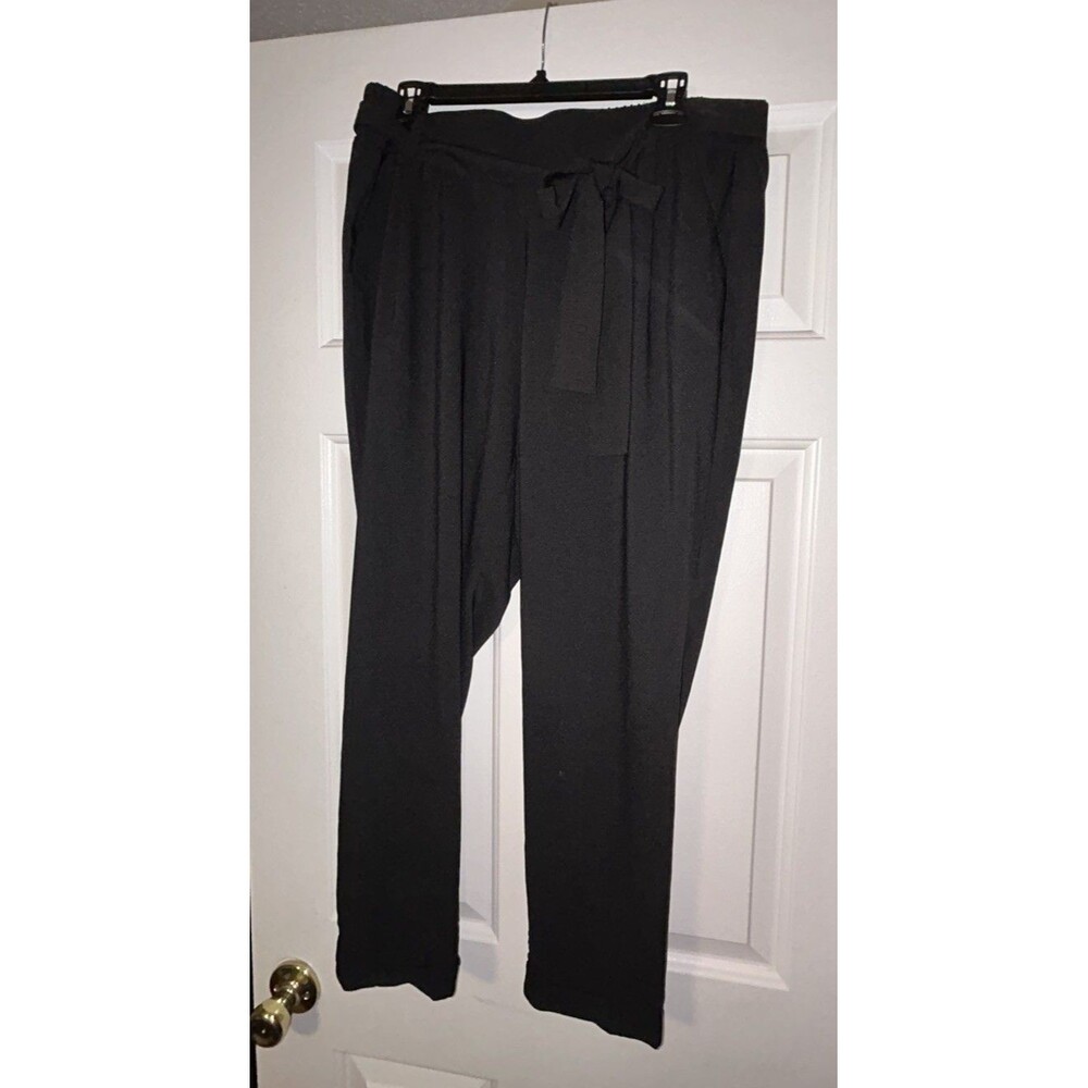 TORRID Studio Black Bombshell Skinny Tie Front Crepe Pants Womens Plus sz 0